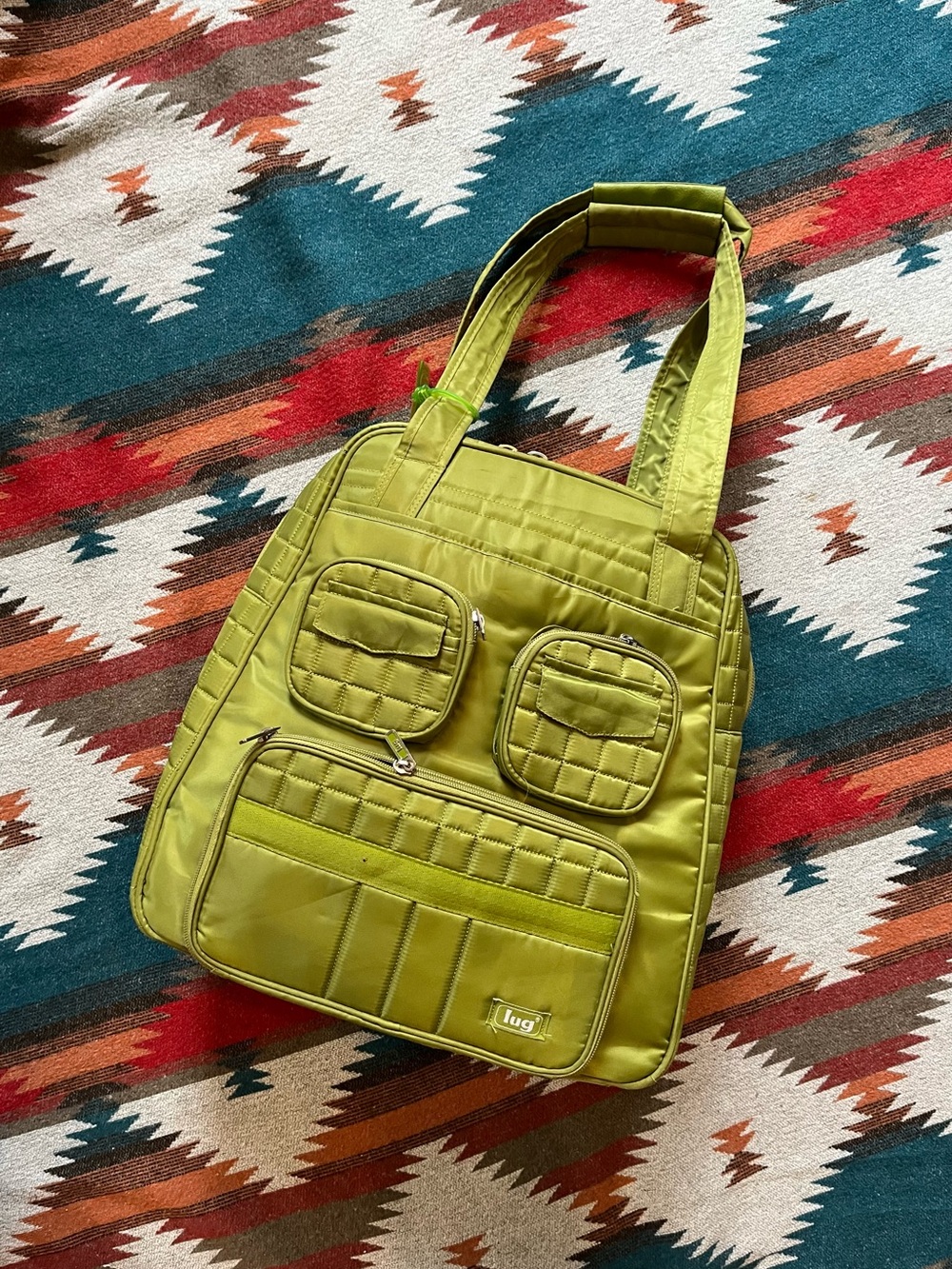 Lug Puddle Jumper Quilted Tote/Carry on Bag in Olive